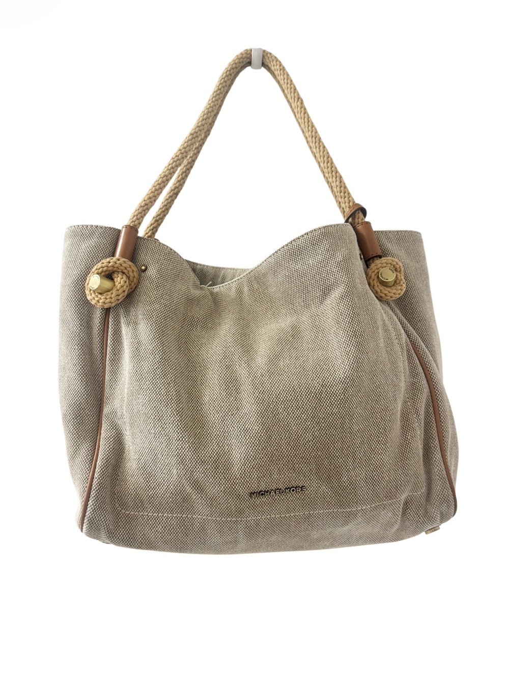 Michael Kors Isla Canvas Hobo Bag With knotted rope Accents